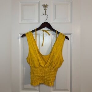 Maeve Layered Smocked Tank Size Medium Yellow